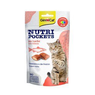 Витаминные лакомства GimCat Nutri Pockets для котов для укрепления иммунной системы и здоровья с лососем и Омега 3/6... G-419299/400730/419206 фото