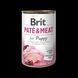 Корм влажный Brit Care Pate and Meat для щенков с курицей и индейкой 400 г 100862/100079/0335 фото 1