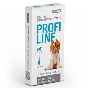 Краплі Provet PROFILINE для собак 4-10 кг інсектоакарицид 4 піпетки по 1 мл PR243104 фото