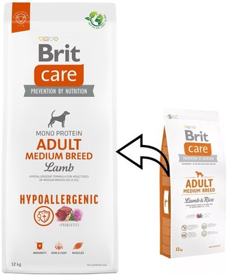 Brit Care Adult Medium Breed Lamb & Rice 12 кг-для середніх порід з ягням