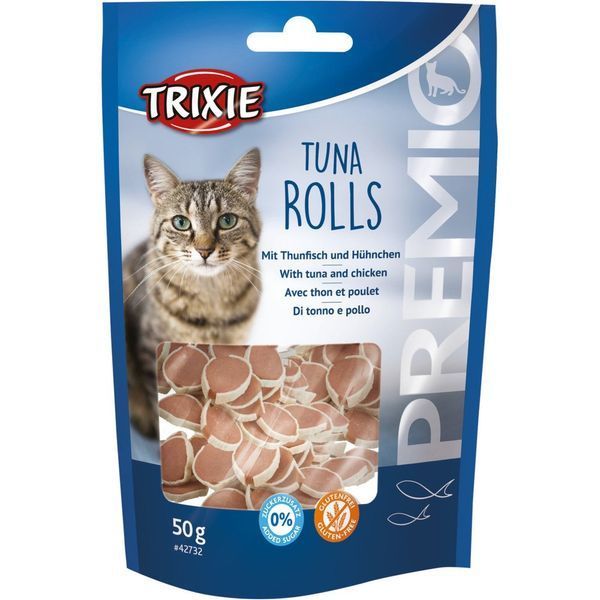 Лакомство Trixie Premio Tuna Rolls для кошек кусочки с тунцем и курицей 50 г 42732 фото