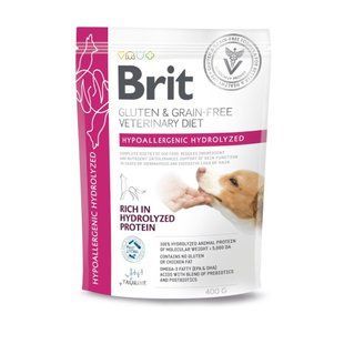 Корм сухий Brit VetDiet Dog Hypoallergenic Hydrolyzed для собак із харчовою алергією з гідролізованим білком 400 г 173217 фото