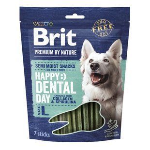 Ласощі Brit Premium Dental Snacks L для cобак великих порід з колагеном і спіруліною 250 г 112284 фото