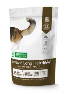Nature's Protection Sterilised Long Hair Сухой корм для взрослых длинношерстных стерилизованных кошек, 400 г NPS45778 фото