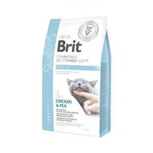 Корм сухой Brit Grain Free VetDiet Cat Obesity для котов с лишним весом и ожирением с курицей и горохом 2 кг 170966/528479 фото