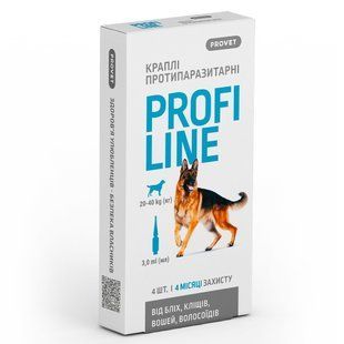 Краплі Provet PROFILINE для собак 20-40 кг інсектоакарицид4 піпетки по 3 мл PR243102 фото